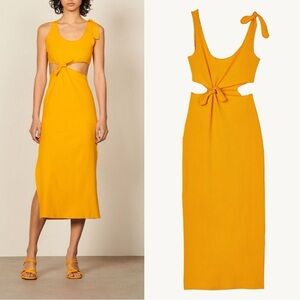 Sandro Midi Dress with Openwork on the Side